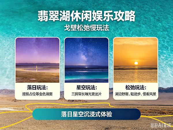 2026翡翠湖休闲娱乐攻略|戈壁松弛慢玩法,落日星空沉浸式体验