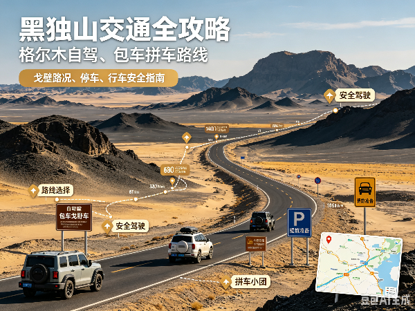 2026黑独山交通全攻略｜格尔木自驾、包车拼车路线，戈壁路况、停车、行车安全指南