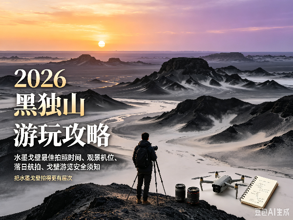 2026黑独山游玩攻略|水墨戈壁最佳拍照时间、观景机位、落日航拍、戈壁游览安全须知