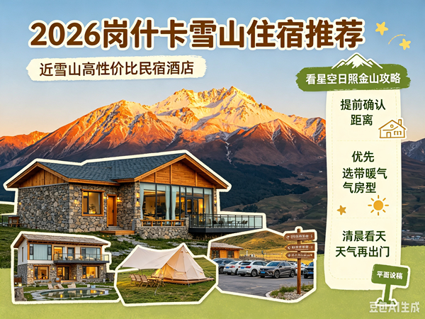2026岗什卡雪山住宿推荐｜近雪山高性价比民宿酒店，看星空日照金山攻略