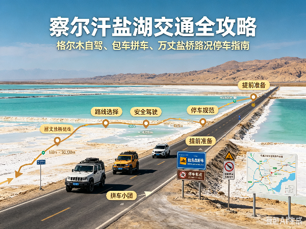 2026察尔汗盐湖交通全攻略｜格尔木自驾、包车拼车、万丈盐桥路况停车指南