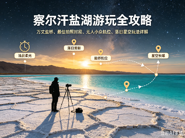 2026察尔汗盐湖游玩全攻略｜万丈盐桥、最佳拍照时段、无人小众机位、落日星空玩法详解