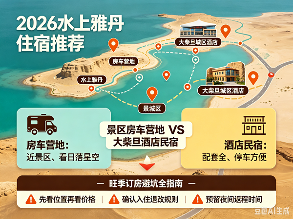 2026水上雅丹住宿推荐｜景区房车营地 VS 大柴旦酒店民宿，旺季订房避坑全指南