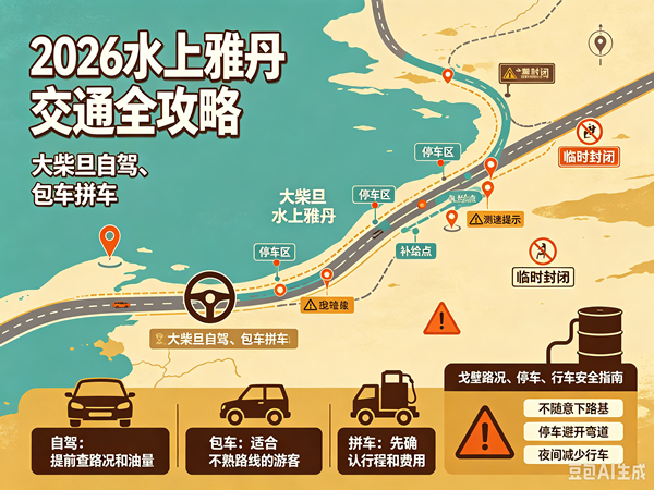 2026水上雅丹交通全攻略｜大柴旦自驾、包车拼车，戈壁路况、停车、行车安全指南