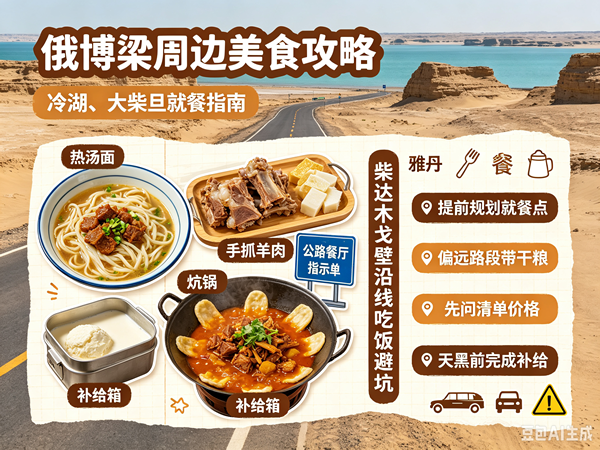 2026俄博梁周边美食攻略｜冷湖、大柴旦就餐指南，柴达木戈壁沿线吃饭避坑