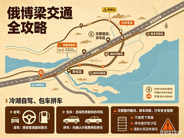 2026俄博梁交通全攻略｜冷湖自驾、包车拼车，戈壁雅丹路况、陷车风险、行车安全指南
