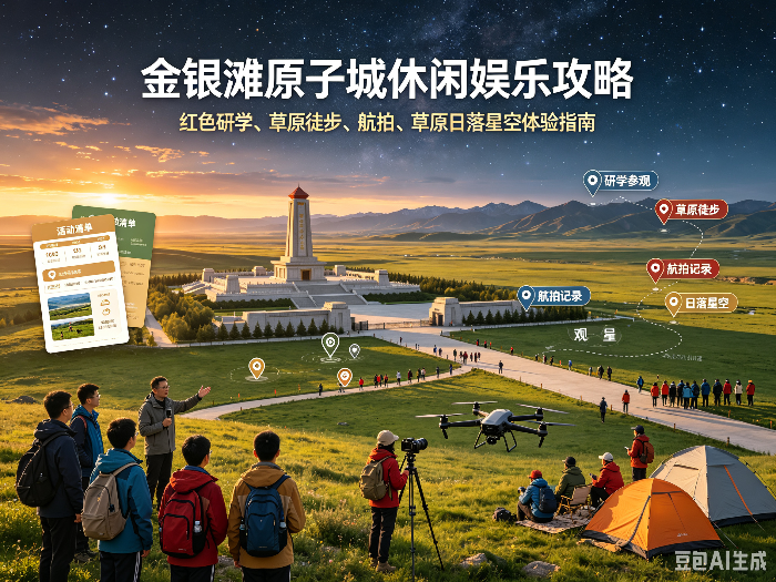 2026金银滩原子城休闲娱乐攻略｜红色研学、草原徒步、航拍、草原日落星空体验指南