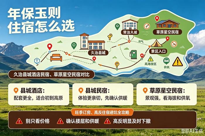 2026年保玉则住宿怎么选|久治县城酒店民宿、草原星空民宿对比,旺季订房、高反住宿避坑全攻略