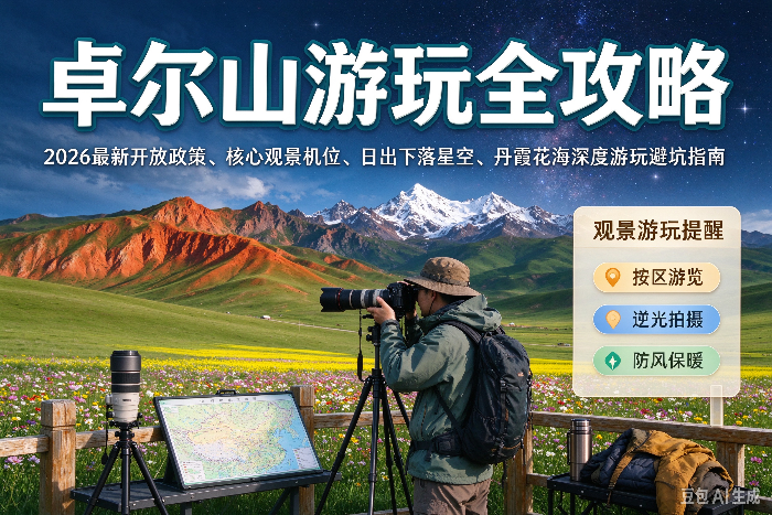 2026卓尔山游玩全攻略｜最新开放政策、核心观景机位、日出日落星空、丹霞花海深度游玩避坑指南